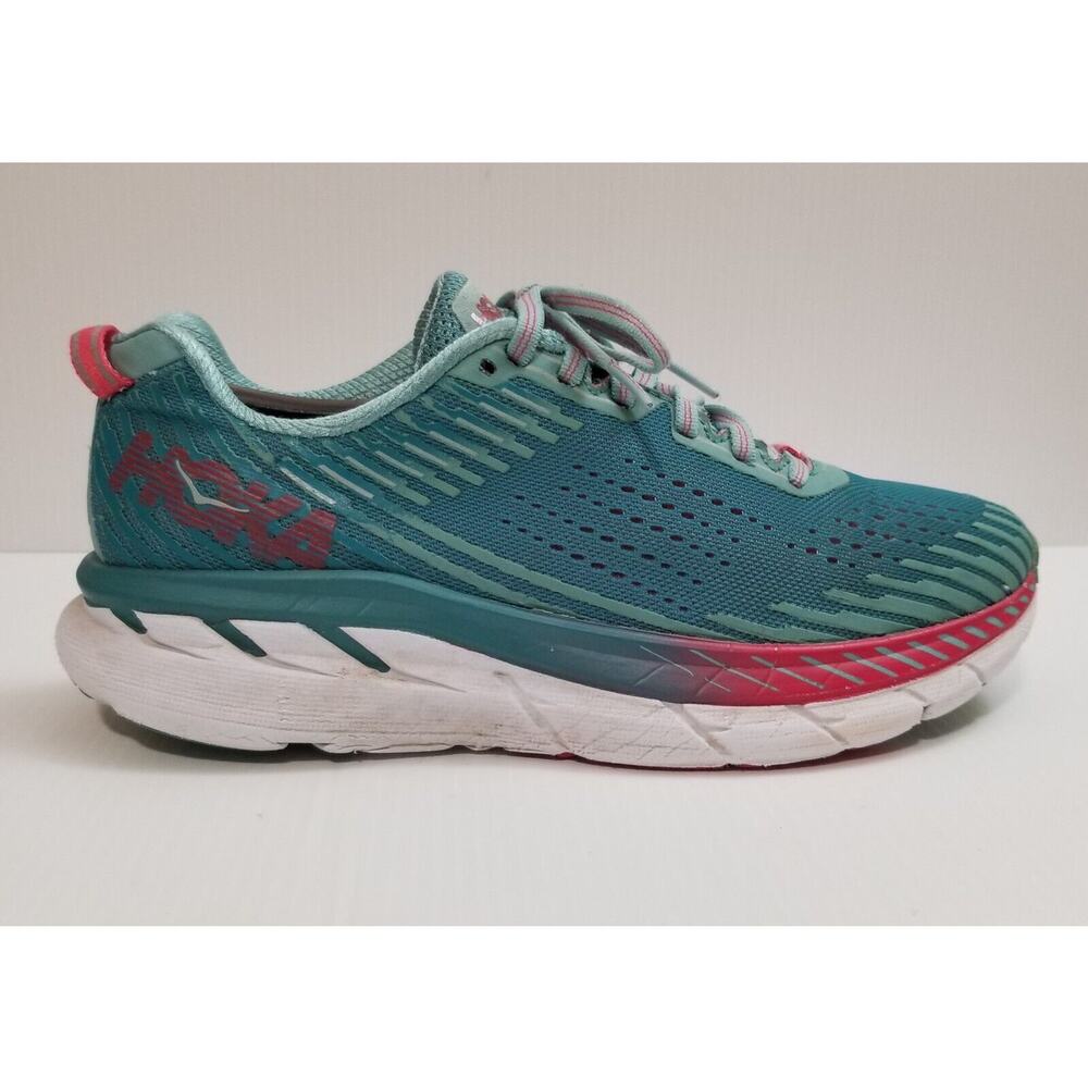 Hoka One One Womens Clifton 5 1093756 GSCN Green Running Shoes Sneakers Size 8